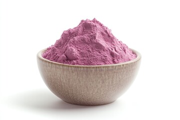 Poster - A bowl of vibrant purple powder sits on a clean white surface, ready for use