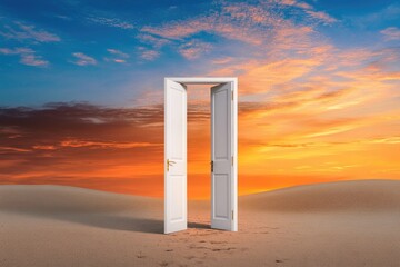 Poster - Open door in the desert