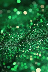 Poster - A close-up shot of a vibrant green glittery background, suitable for use in promotional materials, packaging design or social media graphics