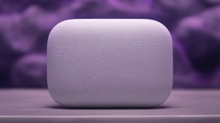 Modern smart speaker with fabric cover in minimalistic setting