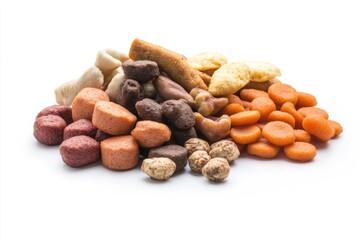 Poster - A variety of dishes and snacks arranged on a white surface