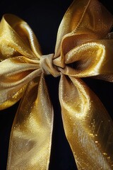 Poster - A gold bow against a dark background