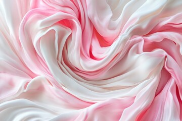 Poster - Close-up shot of soft pink and white fabric texture