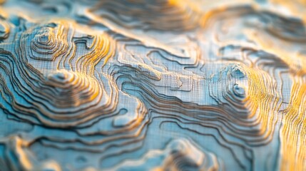 Aufkleber - A detailed view of a mountain terrain on a map, useful for outdoor planning and navigation