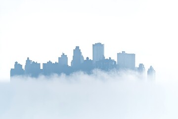 Poster - Aerial view of cityscape with a plane flying overhead, great for travel or urban planning concepts