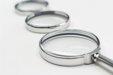 Poster - A detailed view of a pair of magnifying glasses, ideal for highlighting small details or adding a touch of curiosity to an image