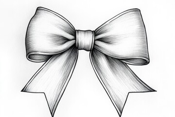 Poster - A simple illustration of a bow in monochrome colors