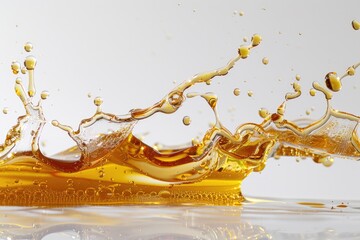 Poster - A clear splash of liquid on a white surface, great for use in design and photography projects