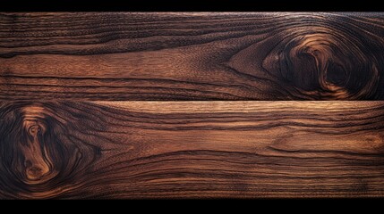 Black walnut wood texture from two boards, oil finished