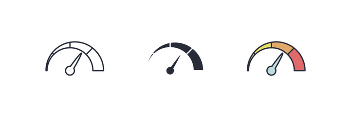 Fototapete - Speedometer icon. Speedometer Symbol sign for mobile concept and web design. Vector icon, Logo illustration, Vector graphics