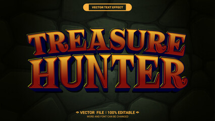 Aufkleber - Treasure hunter journey for mystery 3d editable vector text style effect