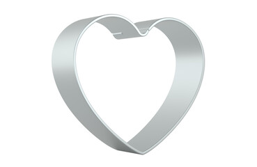Poster - Heart Cookie Cutter. 3D rendering isolated on transparent background