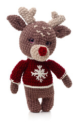 Wall Mural - Knitted deer doll.