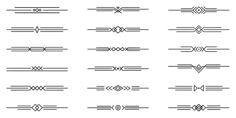 Wall Mural - text dividers doodle set. wedding decorative elements. divider ornament, borders, vintage line separ