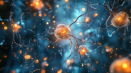 Wall Mural - neurons cells concept