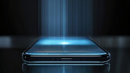 Poster - Smartphone with digital screen hologram. Composition smart object and smart technology design. Graphic concept for your design.