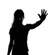 © елена калиничева - Woman gesturing with hand of warning or stop in a silhouette style. Vector illustration.