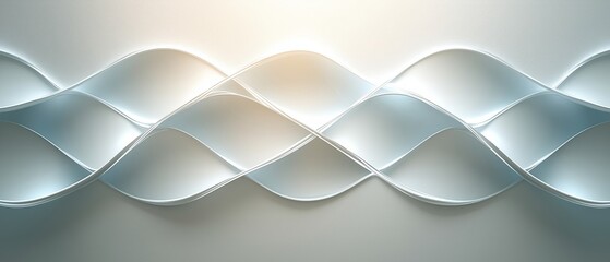 Wall Mural - Series of white lines that are curved and wavy. The lines are white and appear to be made of paper