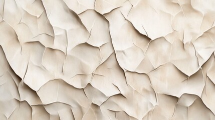 Poster - Close-up of textured beige paper, showcasing intricate creases and folds for a modern, artistic feel.