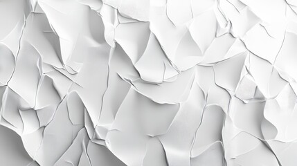 Poster - Abstract texture of crumpled white paper creating a soft and artistic background.
