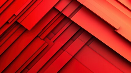 Poster - A vibrant abstract composition of layered red shapes creating depth and texture.