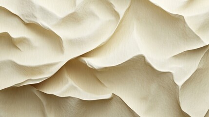 Poster - A close-up of intricately folded cream-colored paper, showcasing soft textures and elegant curves.