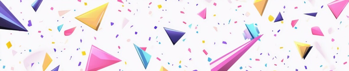 Poster - Modern background with colorful gradient triangles in white space. Ideal for business or technology presentations.