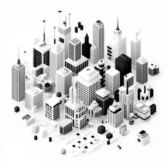 Poster - The futuristic circuit board is used to process the server code. It is shown in 3D against a white technology background.