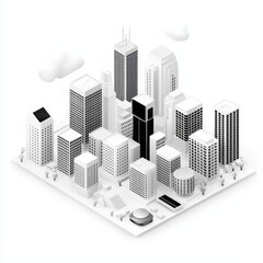 Poster - Code processing circuit board on white background. 3D model.