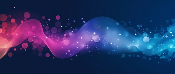 Poster - A dark blue background with abstract colorful circular lines