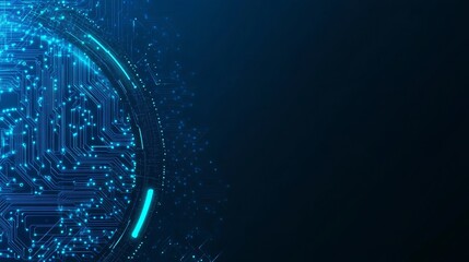 Poster - Modern abstract circle and circuit background with copy space, technology background concept.
