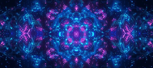 Poster - Design for the background of a circuit board technology. Quantum computer technology concepts, large data processing. Futuristic blue circuit board background. Modern motherboard design with minimal
