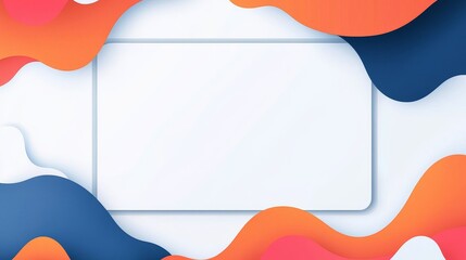 Poster - Wavy lines background. Fine geometry gradient template with DNA-shaped figure. Modern abstract flat illustration on white background.