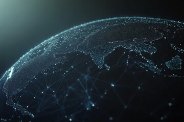 Poster - Planet earth data exchange through the web, 3D globe data exchange.