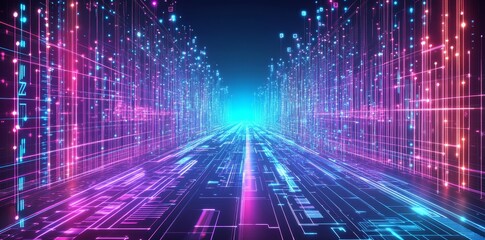 Poster - Ai, digital technology, stock, generative, abstract background