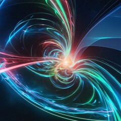 Leinwandbilder - Vibrant abstract swirl of colors representing energy and movement in a cosmic setting with dynamic twists and turns