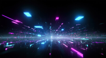 Aufkleber - Digital background perfect for tech processes, neural networks, artificial intelligence, data transfer and encryption, digital archives, sound and graphic presentations, science, education, etc.