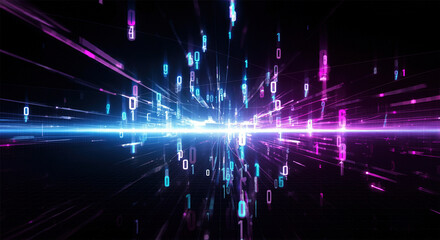 Aufkleber - Digital background perfect for tech processes, neural networks, artificial intelligence, data transfer and encryption, digital archives, sound and graphic presentations, science, education, etc.