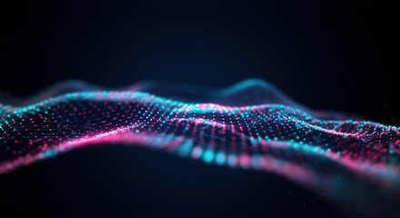 Aufkleber - Digital background perfect for tech processes, neural networks, artificial intelligence, data transfer and encryption, digital archives, sound and graphic presentations, science, education, etc.