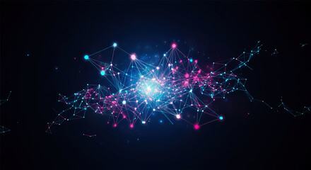 Aufkleber - Digital background perfect for tech processes, neural networks, artificial intelligence, data transfer and encryption, digital archives, sound and graphic presentations, science, education, etc.
