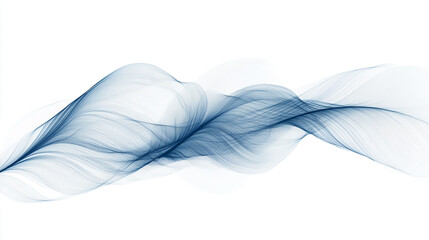 Aufkleber - Flowing blue smoke forms dynamic, elegant lines against a white backdrop