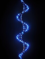 Poster - A glowing representation of a DNA double helix highlights the complexity of genetic material, emphasizing scientific exploration and innovation. Generative AI