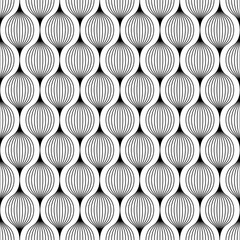 Poster - Circle seamless pattern. Repeating abstract circles background. Modern geometric lattice. Repeated geometry ring graphic. Round trellis. Circe line design prints. Sphere repeat. Vector illustration