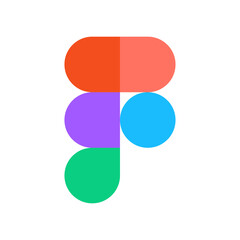 an isolated colorful figma in square shape on a white background