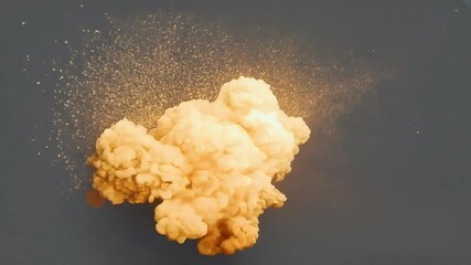 Wall Mural - dramatic graphics artist's touch perfect cinematic action sequences alpha bomb smoke flames realistic burning exploding blast fire detonation boom flash war weapon demolition cloud battle isolated