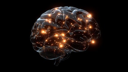 Poster - A glowing, interconnected brain representation symbolizing neural activity and cognition.