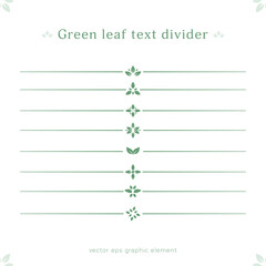 Poster - set stylized green leaf text or page line divider decoration vector