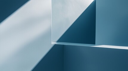 Poster - Minimalist Design with Cool Gradient Background Featuring Sleek Shifting Shadows in Tones of Blue for Contemporary Aesthetic and Creative Projects