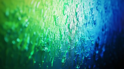 Poster - Vibrant Gradient Transitioning Through Futuristic Abstract Patterns of Water Drops Reflecting Light and Color on a Surface