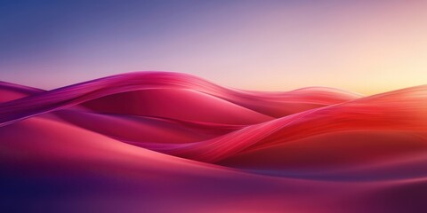 Poster - Experience a captivating landscape of flowing waves in vibrant pink and purple hues, evoking a sense of serenity and movement, illuminated by a soft, tranquil light.